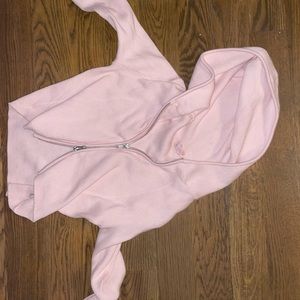 pink brandy zip up sweater